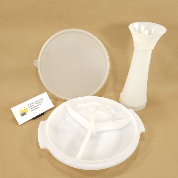 Vintage Tupperware Bundle #608 Suzette Divided Tray #297 Jifi-Sifter - Picture 1 of 8